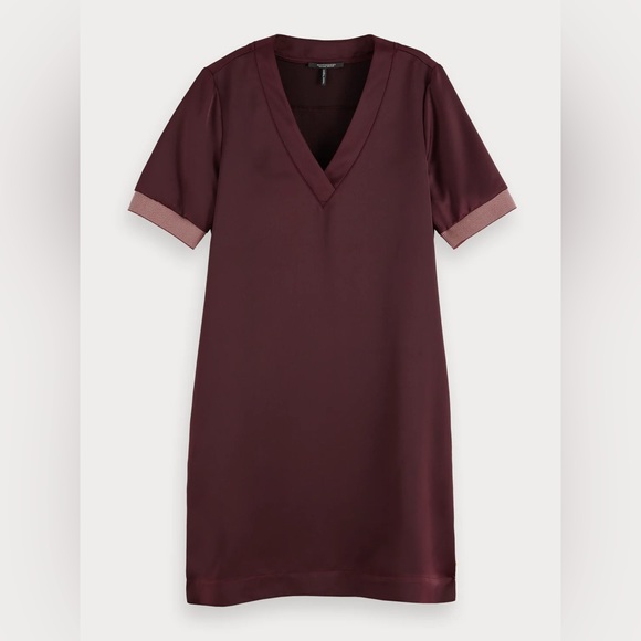 Scotch & Soda Dresses & Skirts - Scotch & Soda wine satin shift dress